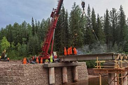 В Усть-Кутском районе на 60% завершены работы по капитальному ремонту моста через р.Каймоновка