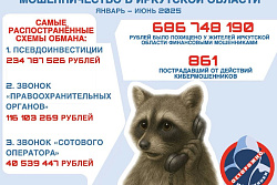 За июнь 2025 года около 150 жителей Приангарья перевели на счета мошенников почти 110 миллионов рублей