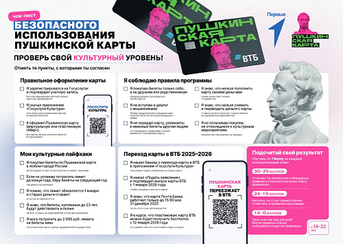 Чек-лист по безопасному использованию Пушкинской карты
