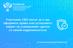 В Иркутской области участники СВО могут за 1 час оформить право или установить запрет на совершение сделок со своей недвижимостью  