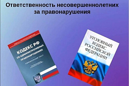 Виды ответственности несовершеннолетних за совершение  противоправных деяний