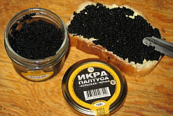 "Икра палтуса "Кольская черная" изготовленная несуществующим предприятием