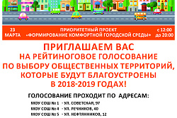 Рейтинговое голосование по выбору общественных территорий, которые будут благоустроены.